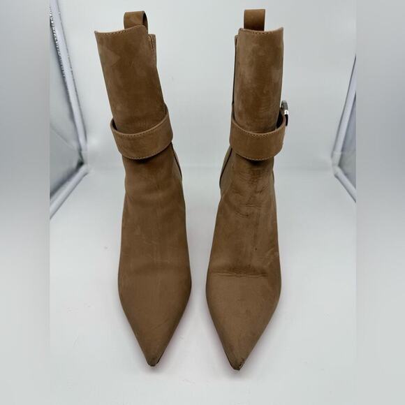 Christian Louboutin Brown/ Tan Suede leather CL chelsea Booty ankle boots EU 40 - Picture 6 of 16